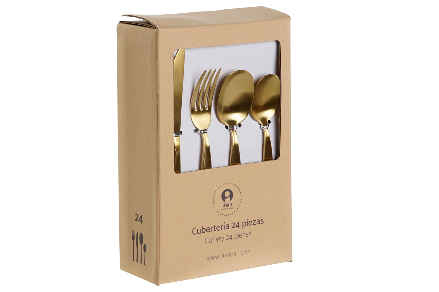 Cuberteria set 24 inox 4.5*2*22cm dorado