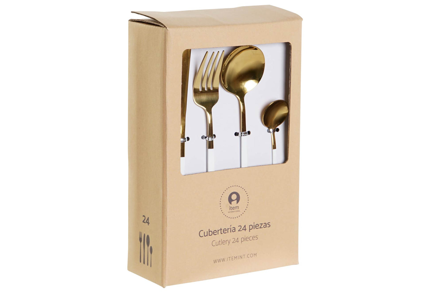 Cuberteria set 24 inox 4.5*2.5*20.5cm 3mm dorado