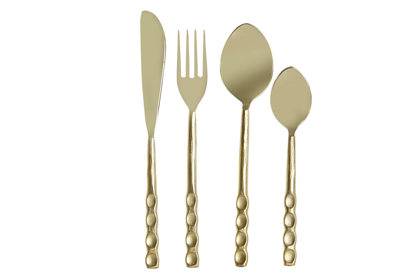 Cuberteria set 16 inox 4.5*1.5*21cm relieve dorado