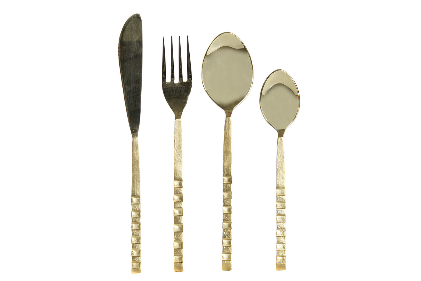 Cuberteria set 16 inox 4.5*1.5*21cm relieve dorado