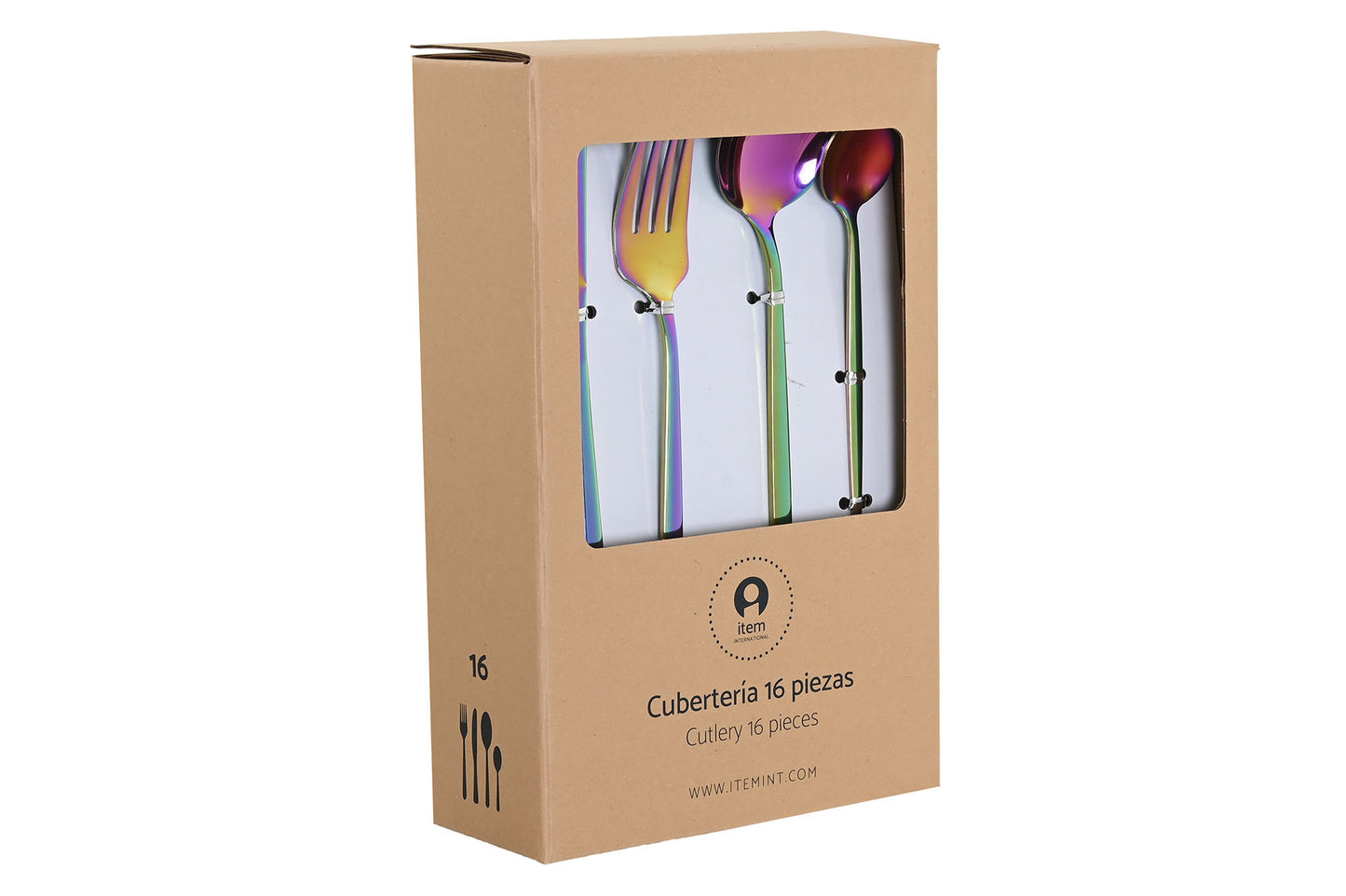 Cuberteria set 16 inox 4.5*2*21cm 3mm irisdiscente