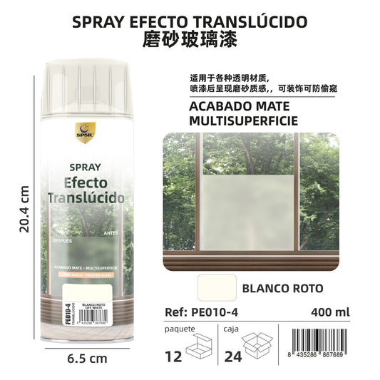 Pintura spray efecto translucido 400ml blanco roto