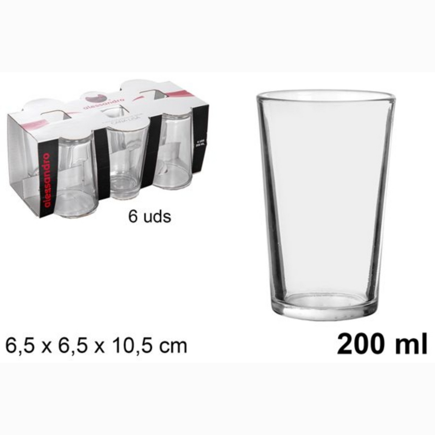 Pack 6 de vaso de caña 200ml