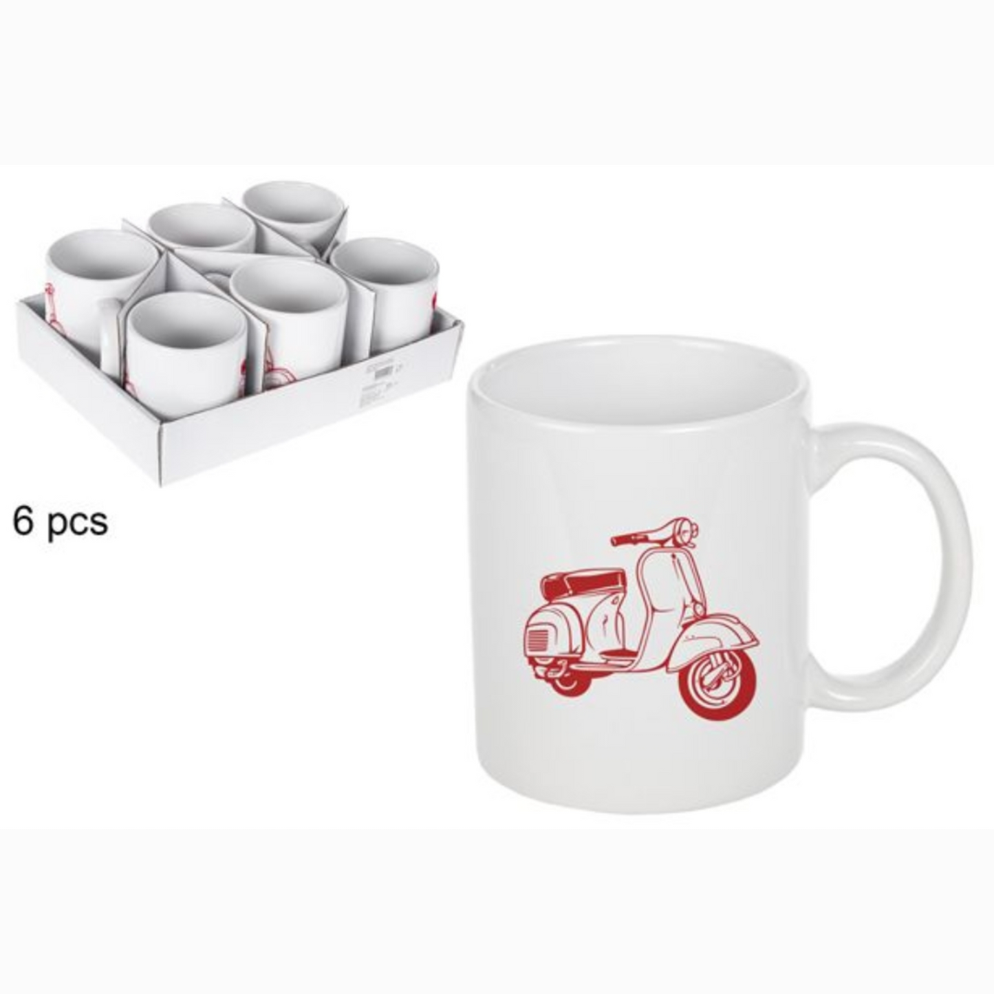 Taza ceramica vespa roja