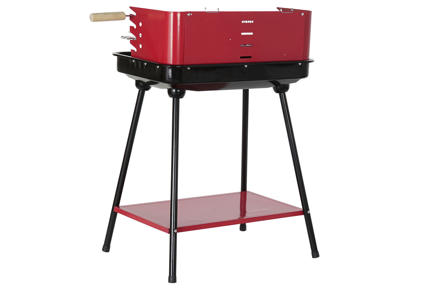 Barbacoa acero 53*37*80cm rojo