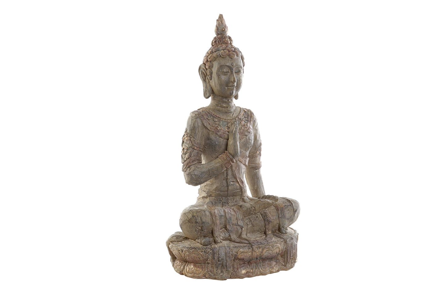 Figura resina 27.5*20*51.5cm buda envejecido gris