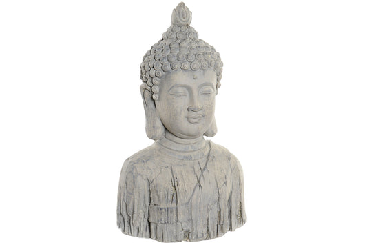 Figura fibra vidrio 25*16*42cm buda gris