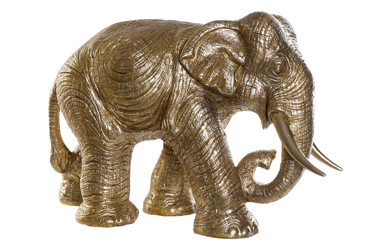 Figura resina 83*32*56cm elefante dorado