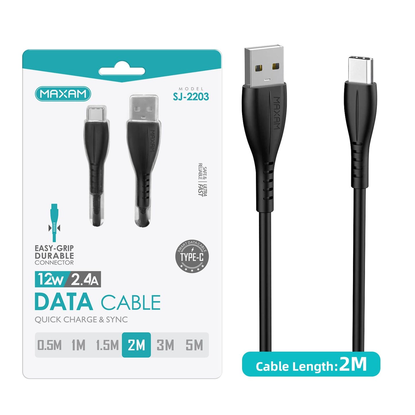 Cable type c negro 2A 2m