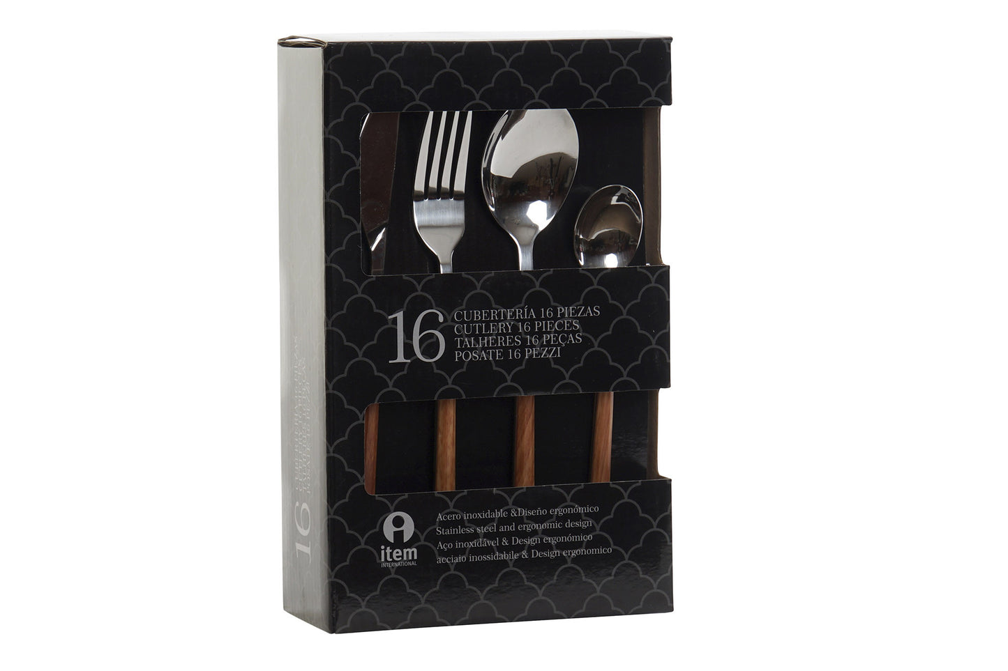 Cuberteria set 16 inox abs 2*22cm plateado