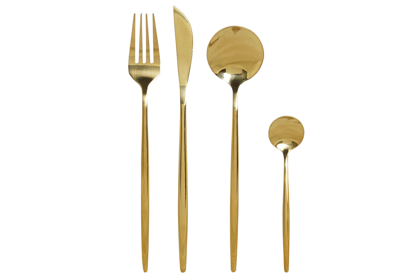 Cuberteria set 16 inos 4.5*2.5*20.5cm 3mm dorado