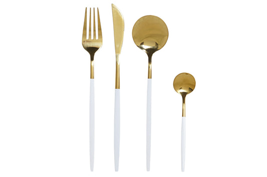 Cuberteria set 16 inos 4.5*2.5*20.5cm 3mm dorado