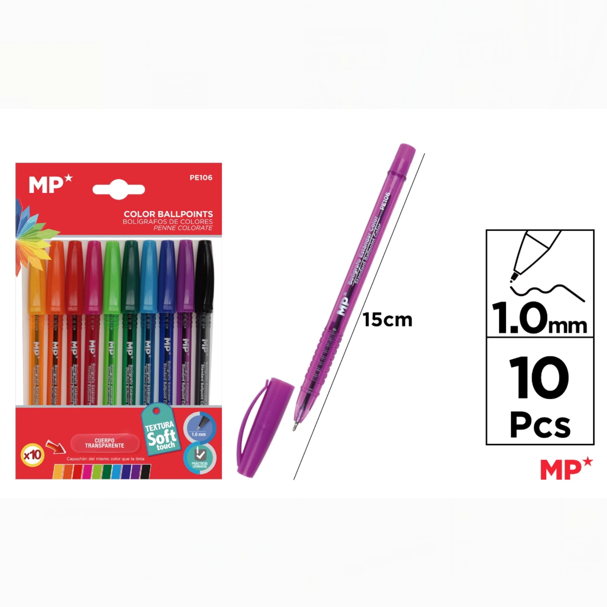 10 PENNE COLORATE 1MM