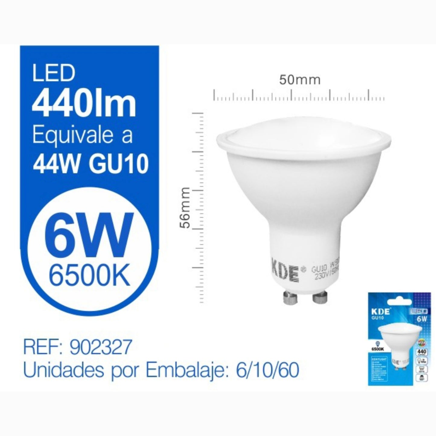 Bombilla led 6W GU10