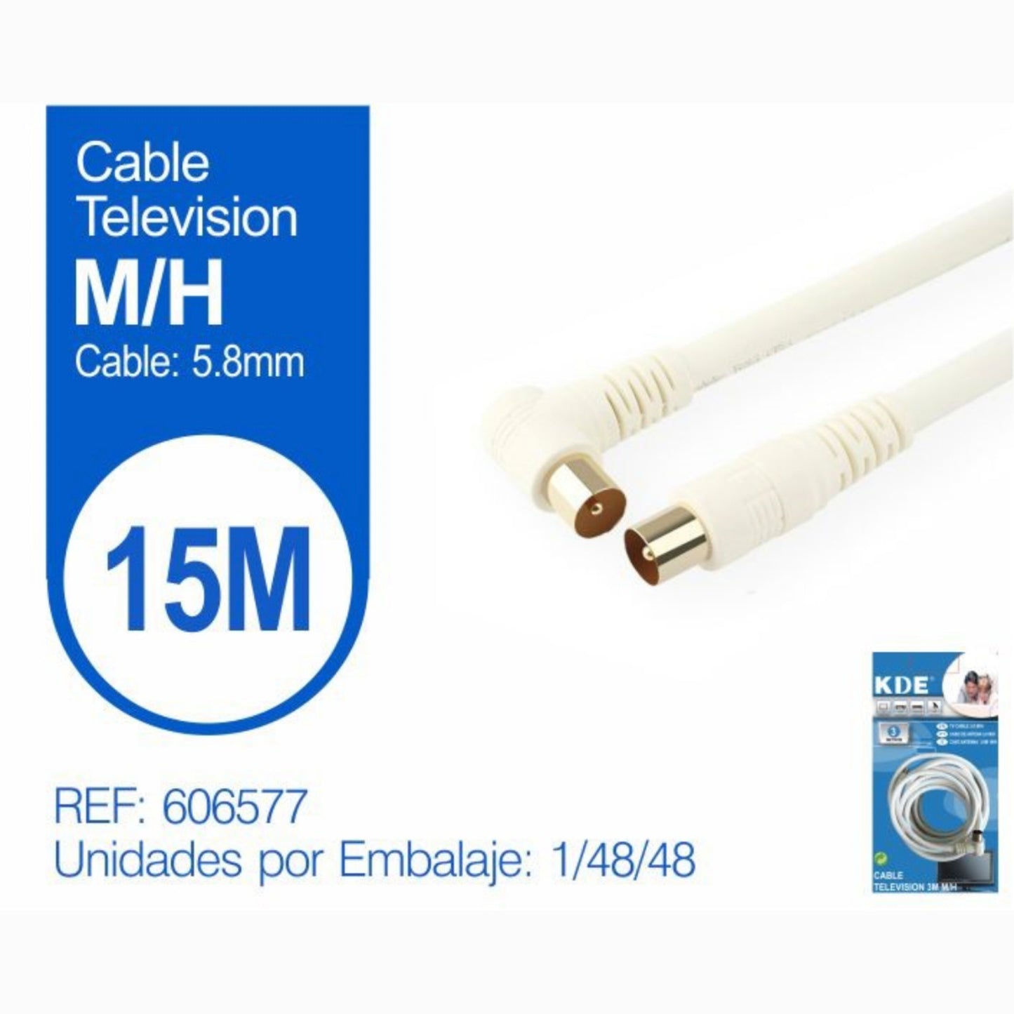 Cable de Antena Coaxial TV 15m