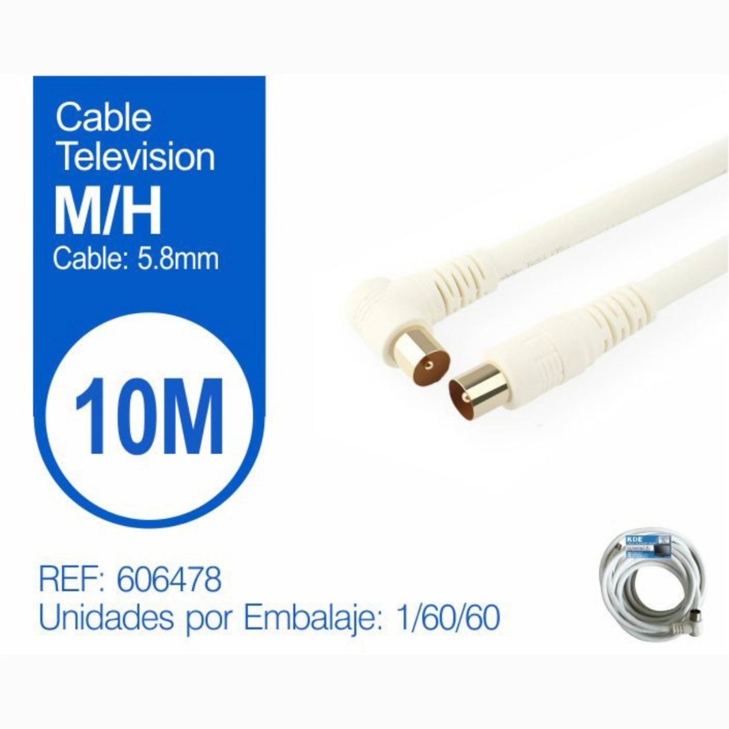 Cable de Antena Coaxial TV 10m