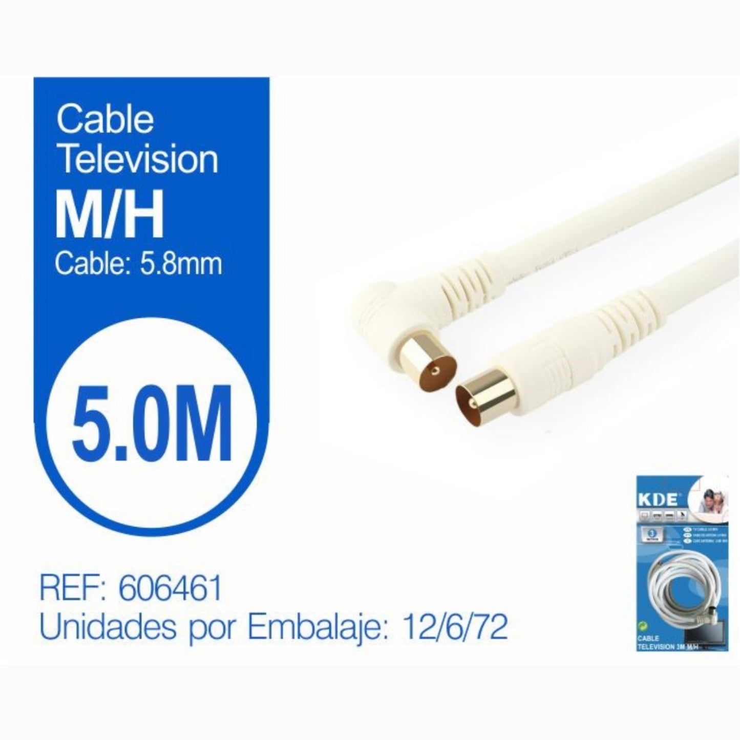 Cable de Antena Coaxial TV 5m