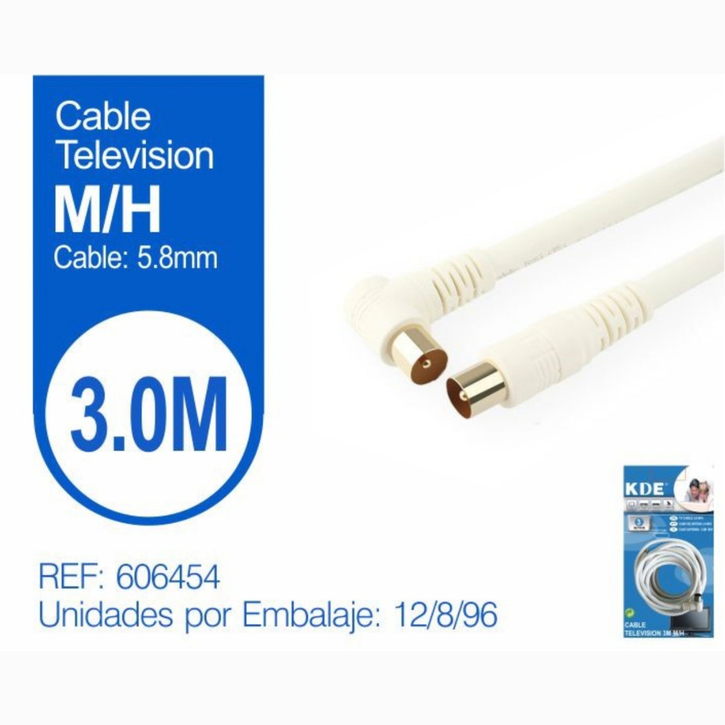 Cable de Antena Coaxial TV 3m