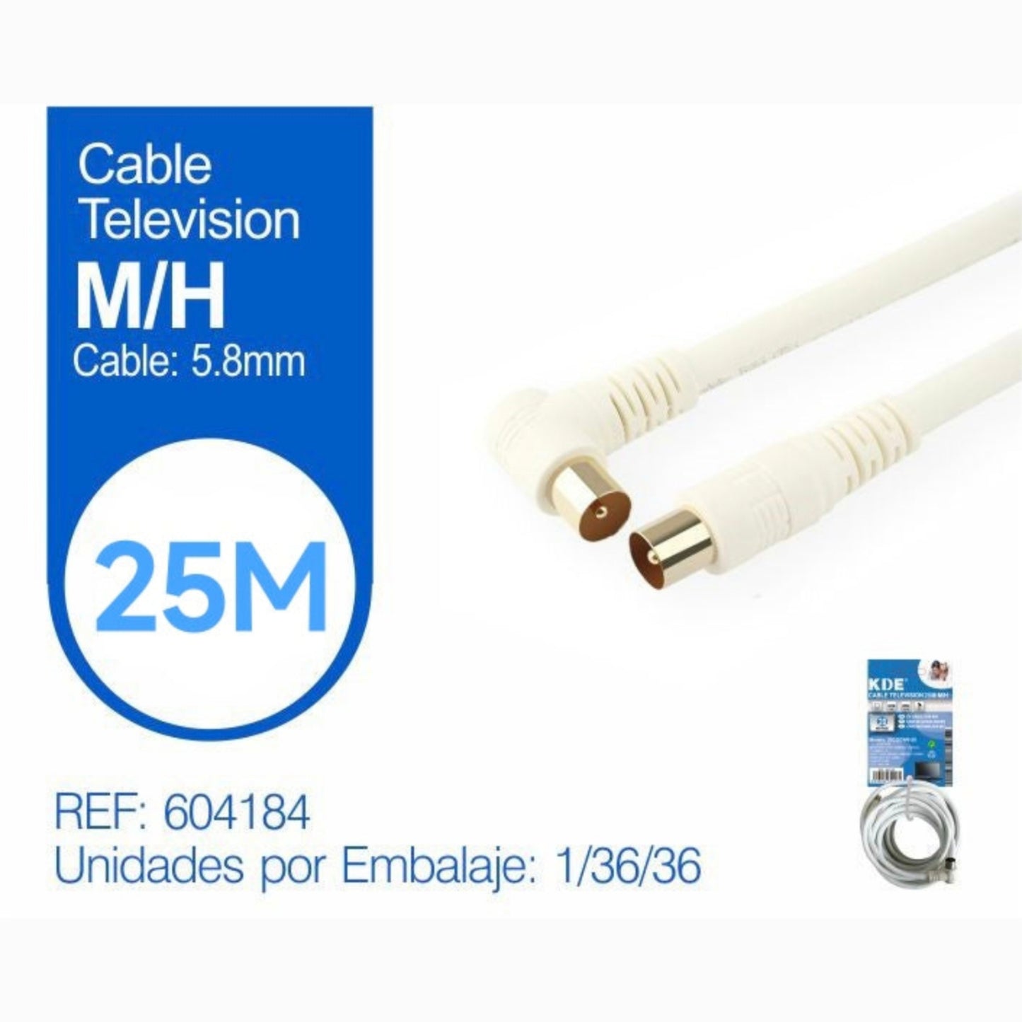 Cable de Antena Coaxial TV 25m