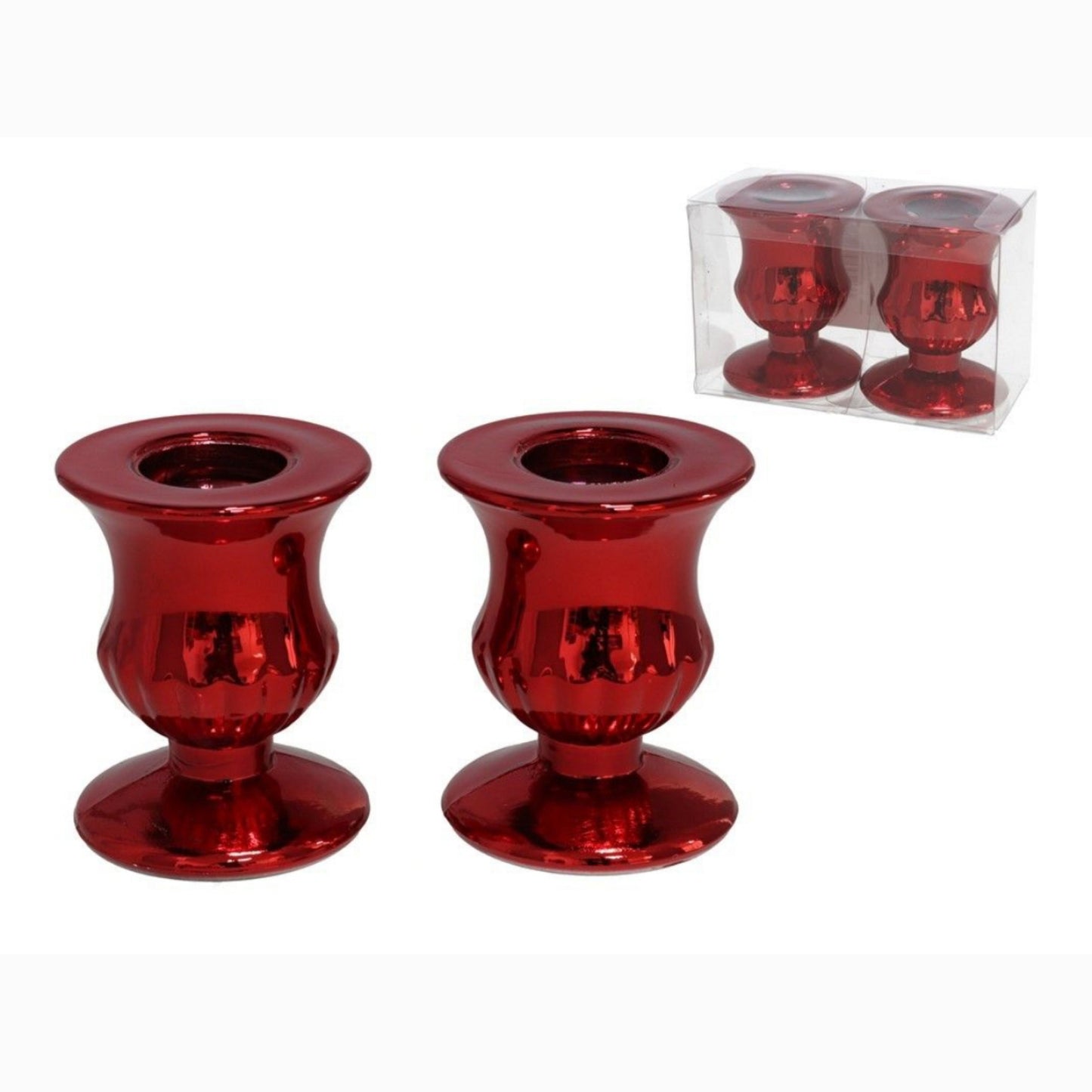 Candeladros cristal rojo Ø5*6cm