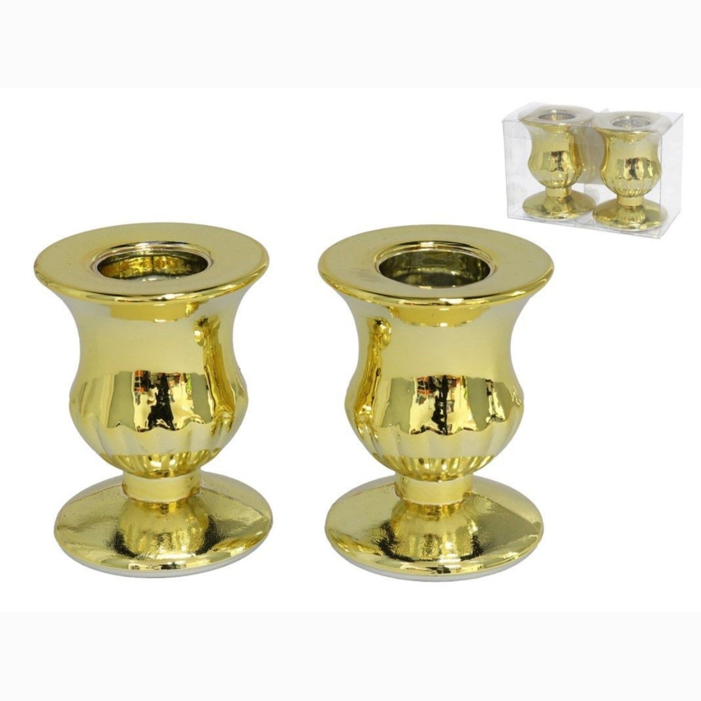 Candeladros cristal oro Ø5*6cm