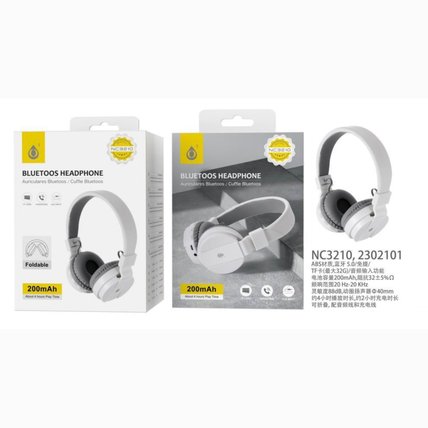 Auriculares Bluetooth plegable NC3210 blanco