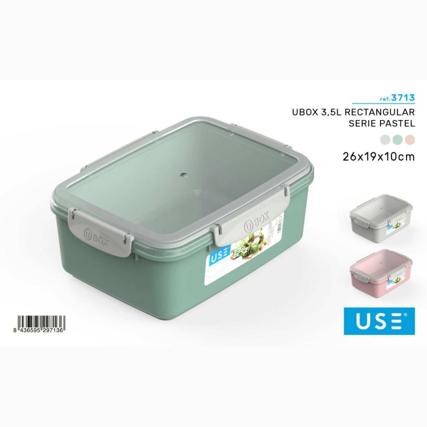 Fiambrera Rectangular Ubox 3,5L