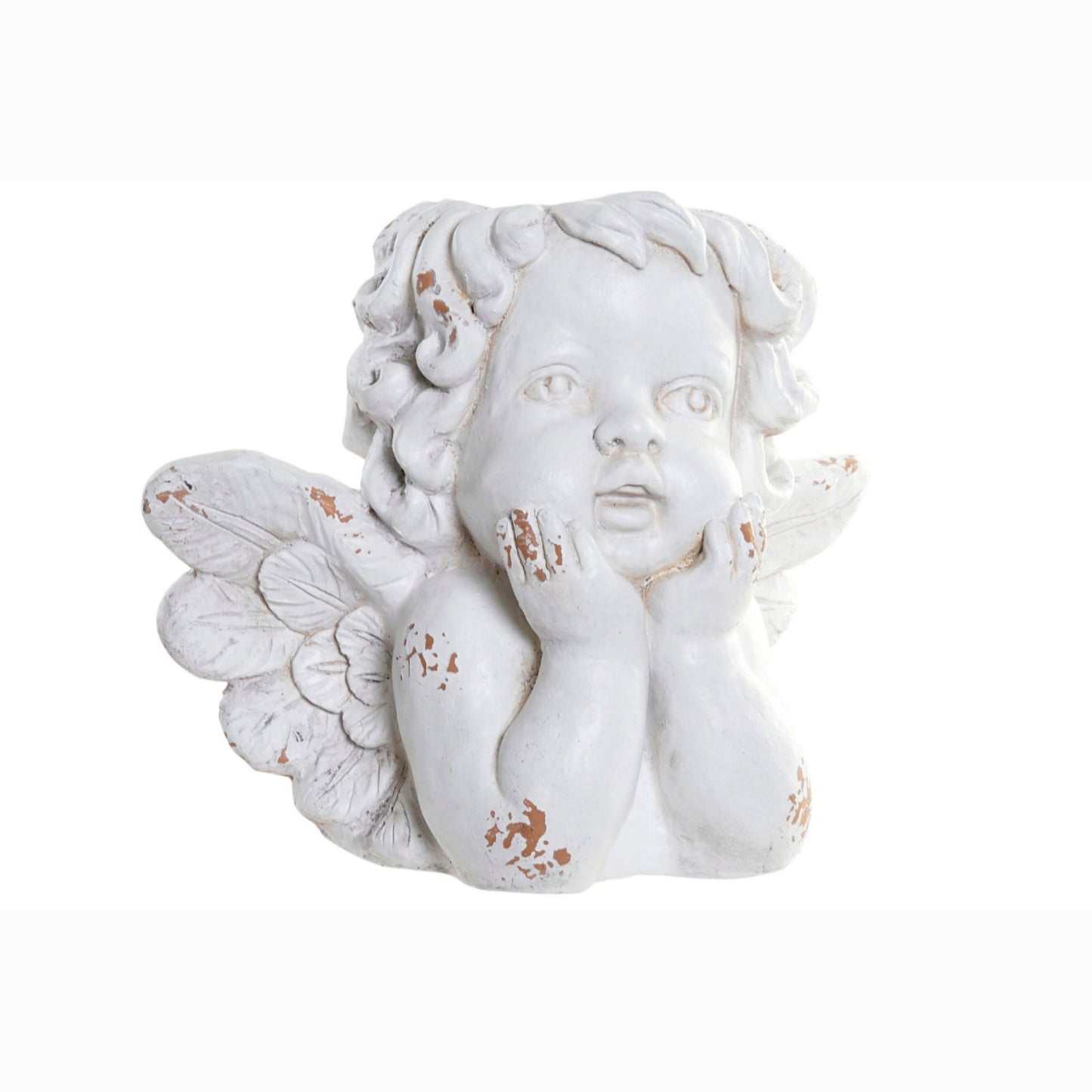 Macetero fibra vidrio 44*26*35cm angel blanco