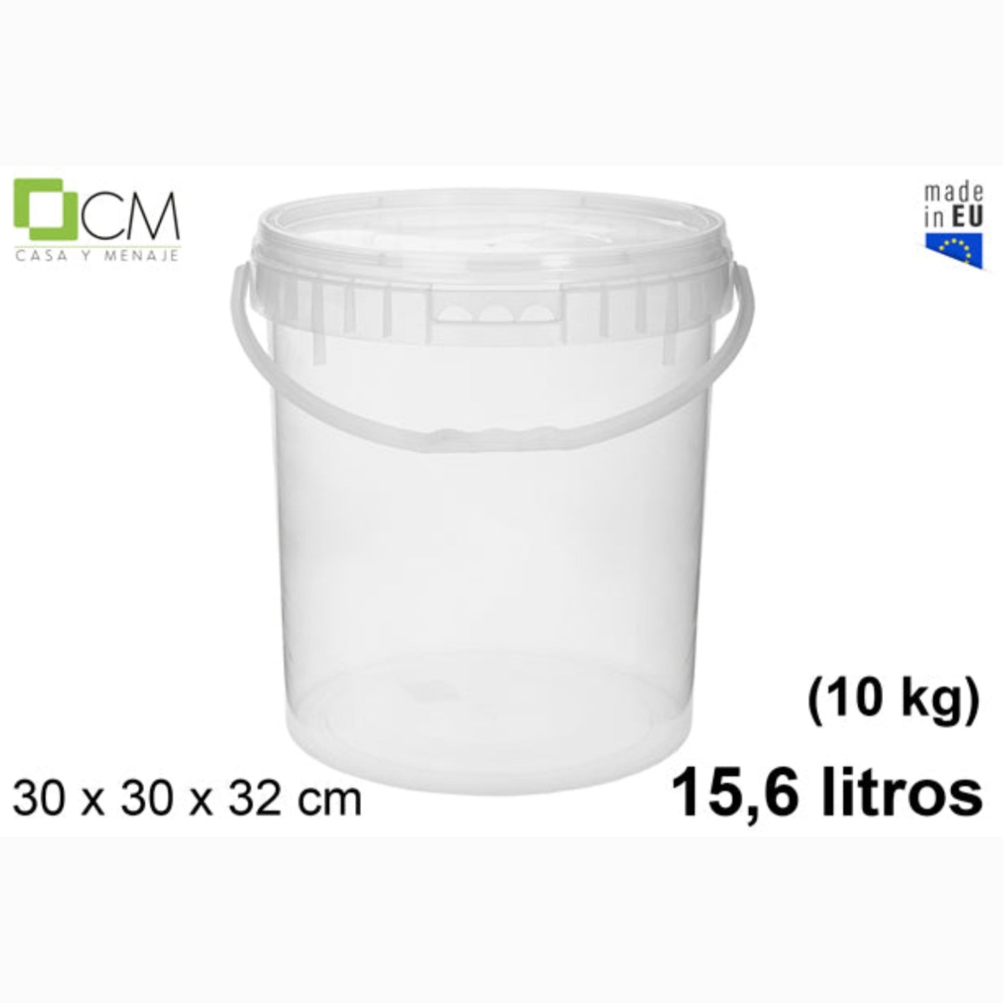 Envase plástico multiuso 15.6l (10 kg) d30*32cm