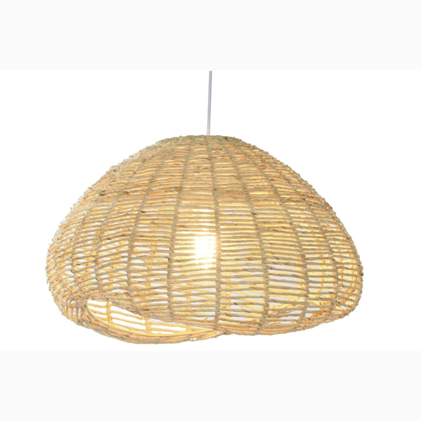 Lampara techo fibra metal 55*43*28cm natural