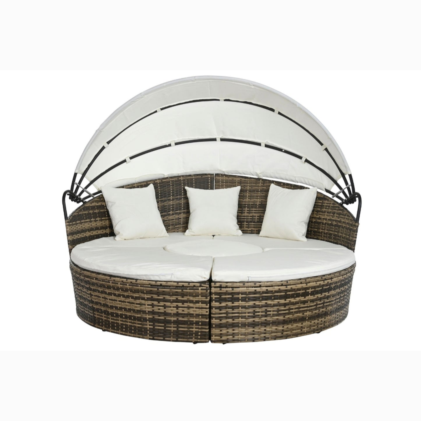 Cama chill out ratan sintetico acero  175*175*145cm