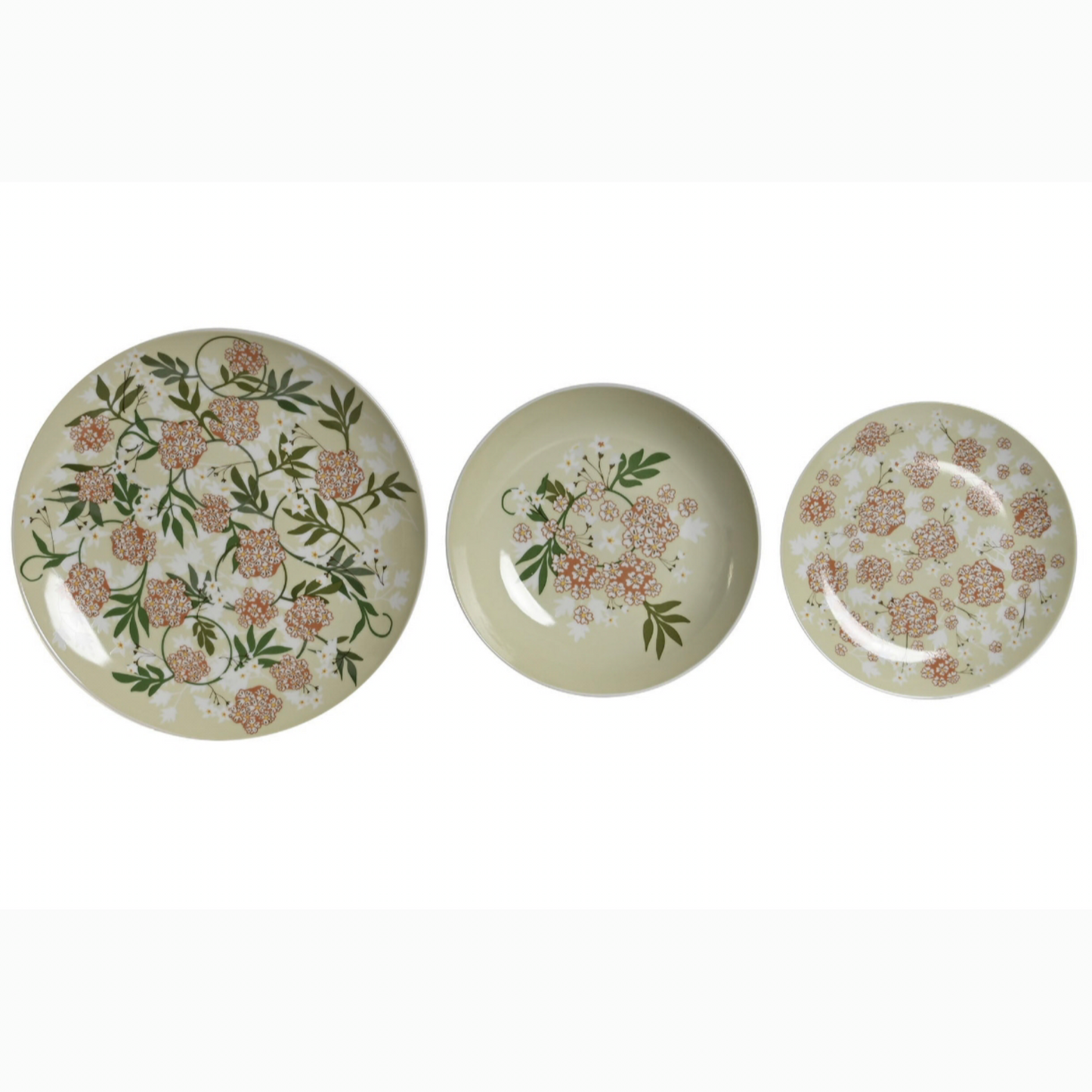 Vajilla set 18 porcelona 27*27*3cm verde