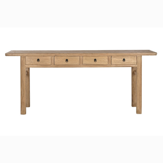 Consola olmo macizo 200*42*85cm natural