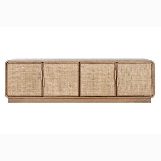 Mueble TV roble ratan 157*40*46cm natural