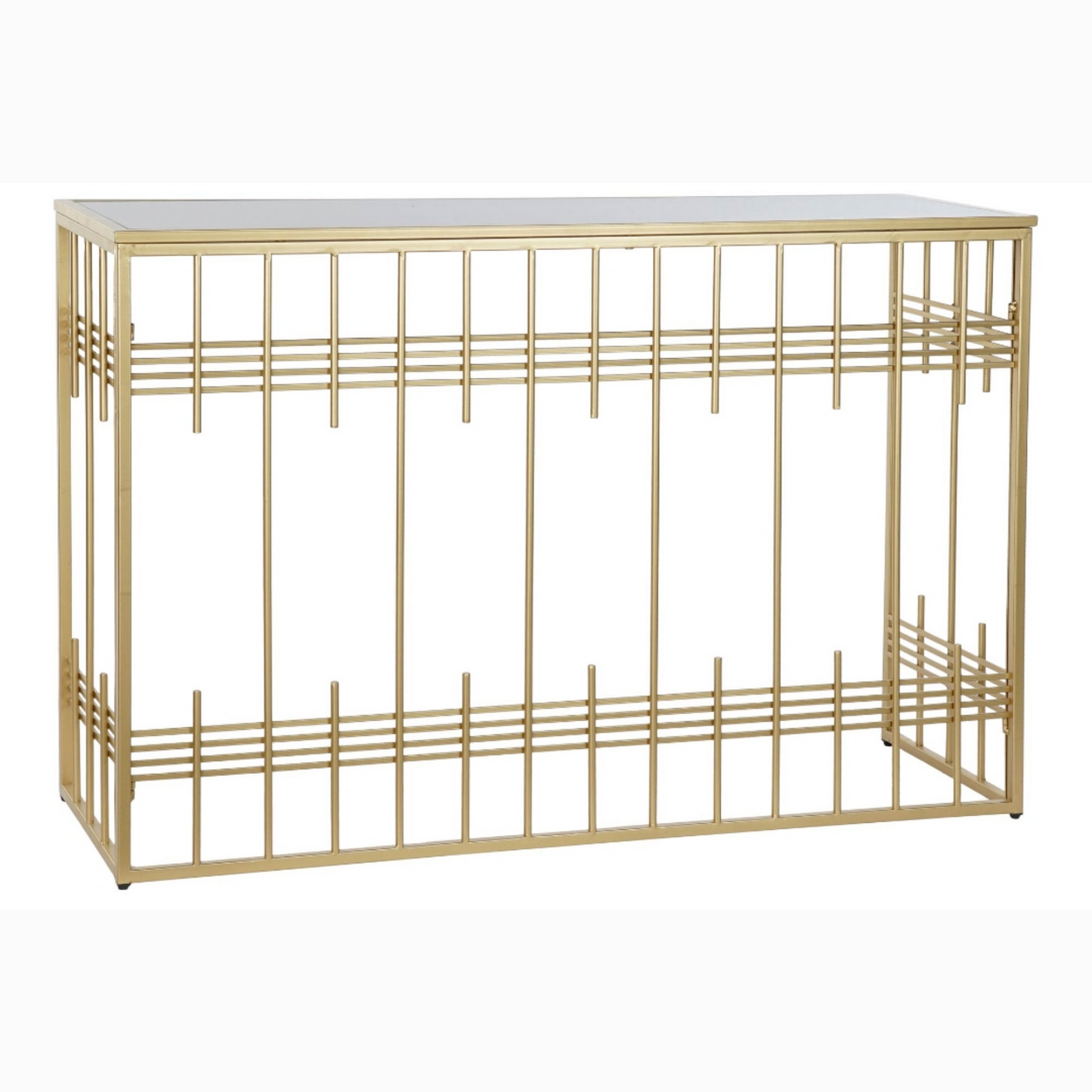 Consola metal cristal 120*40*81cm dorado