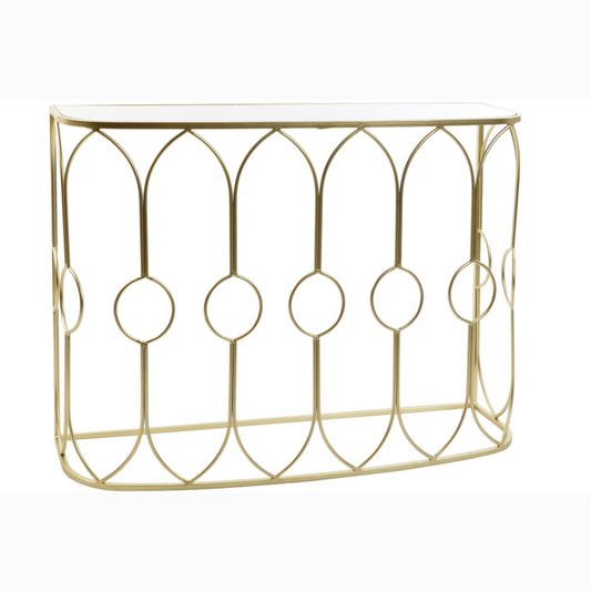 Consola metal espejo 106*33*81cm dorado