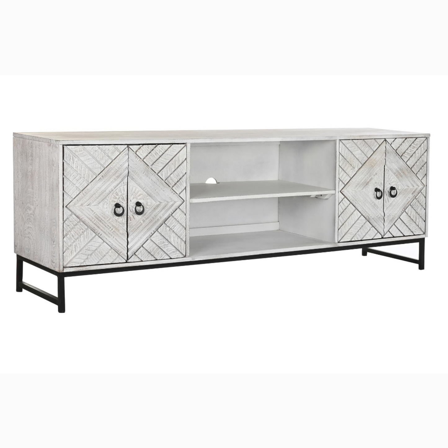 Mueble TV mango metal 180*40*60cm blanco