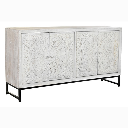 Buffet mango metal 150*38*80cm mandala blanco