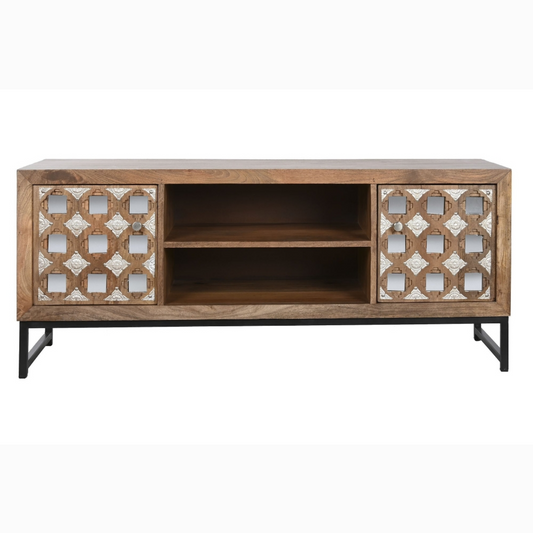 Mueble TV mango espejo 130*40*55.5cm marron