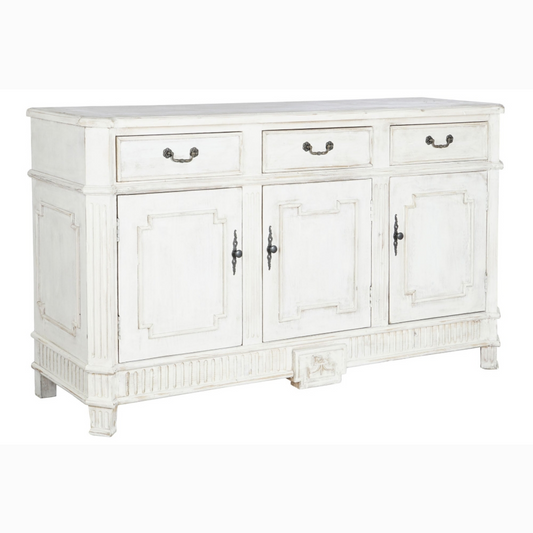 Buffet pino 160*45*90cm envejecido blanco