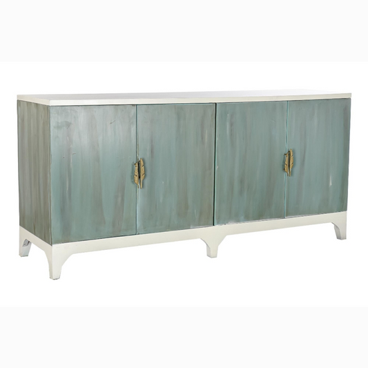 Buffet madera metal 180*50*85cm hoja turquesa