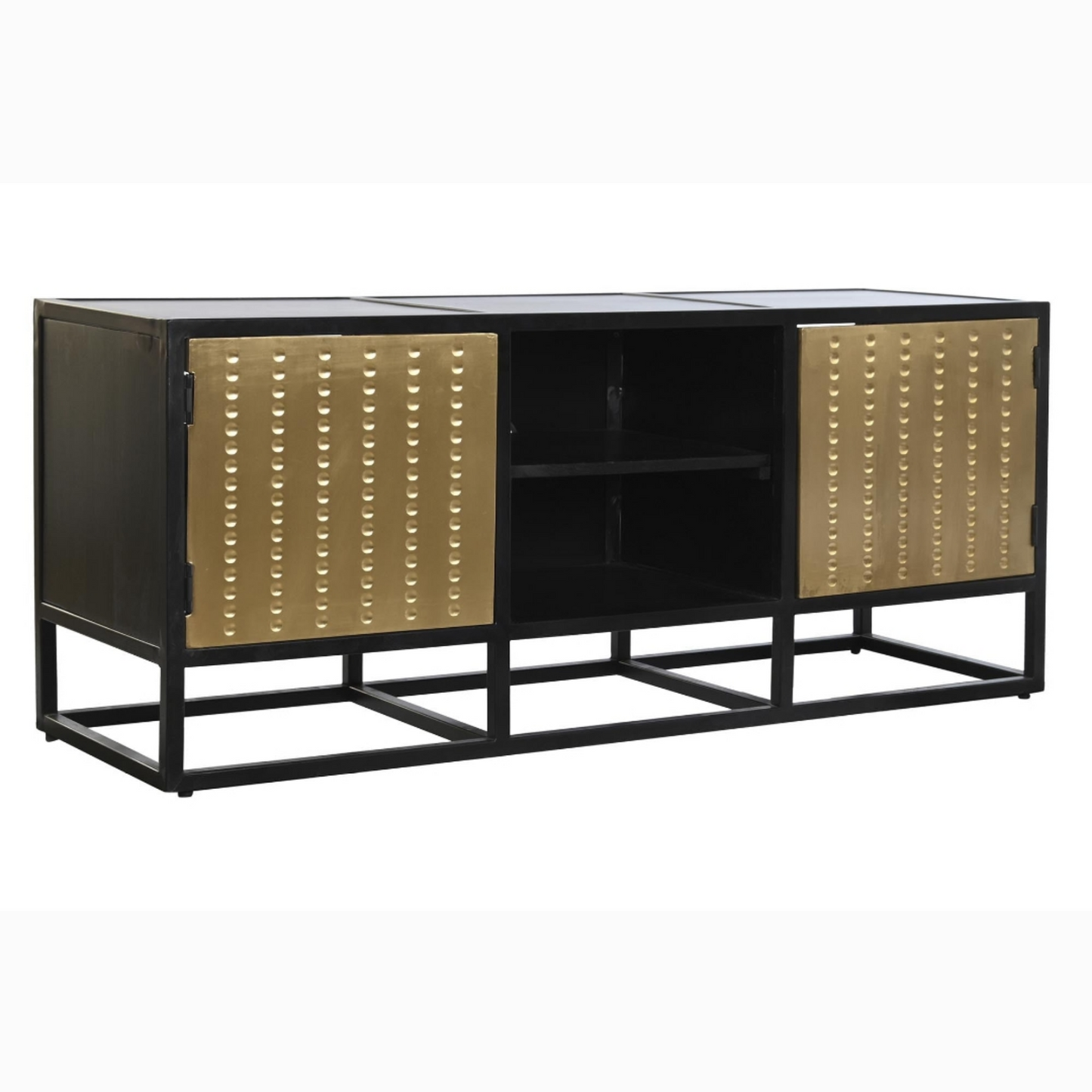 Mueble TV madera metal 120*37*50cm negro