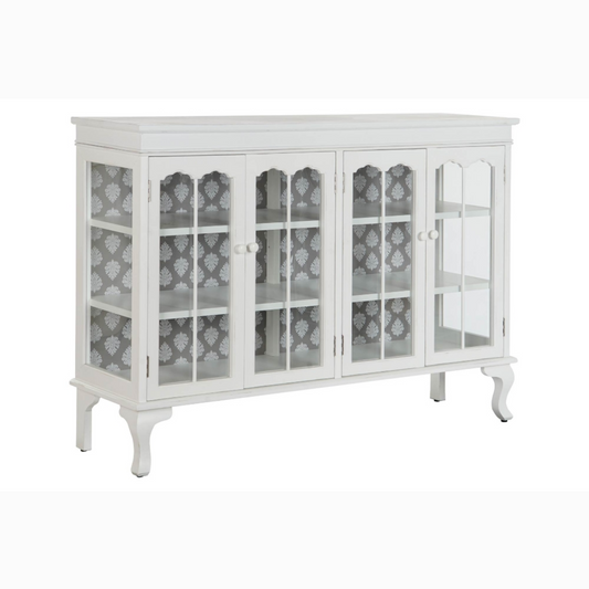 Buffet abeto cristal 142.5*40.5*101.5cm blanco