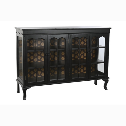 Buffet abeto cristal 142.5*40.5*101.5cm negro