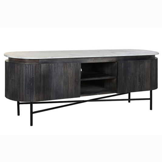 Mueble TV mango marmol 150*41*54cm negro