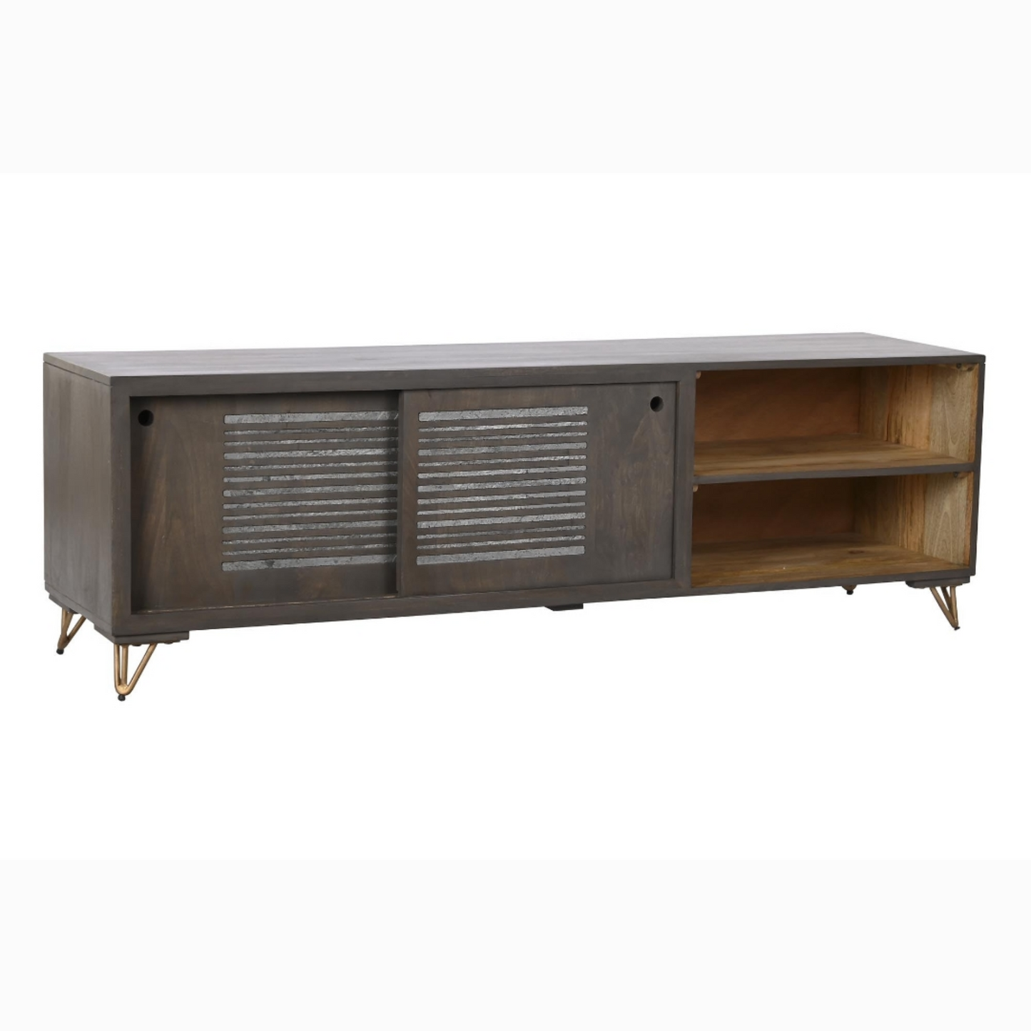 Mueble TV mango metal 160*40*50cm marron