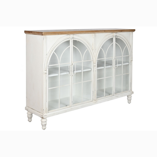 Buffet abeto cristal 150*36*104cm blanco