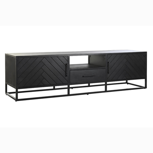 Mueble TV mango metal 180*45*50cm negro