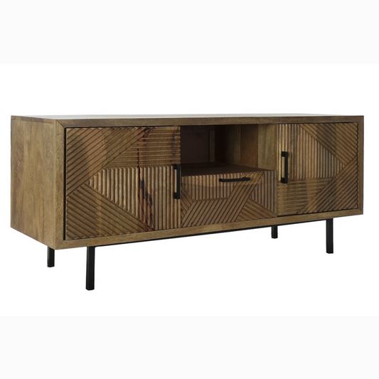 Mueble TV mango metal 125*40*54.5cm marron claro