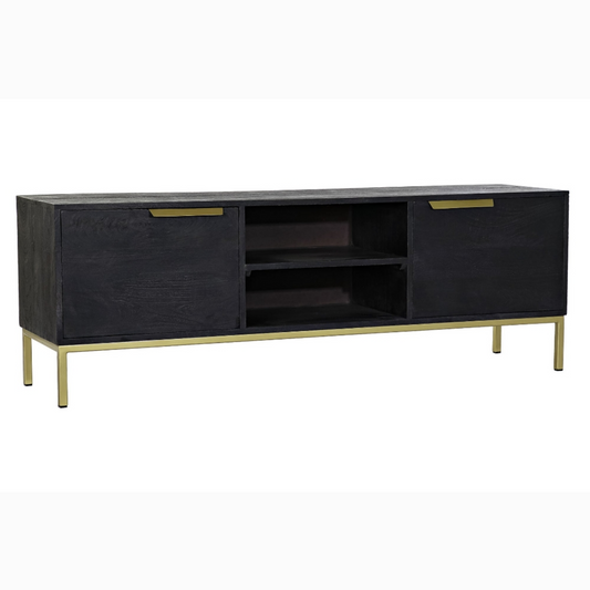 Mueble TV mango metal 147*38*51cm negro